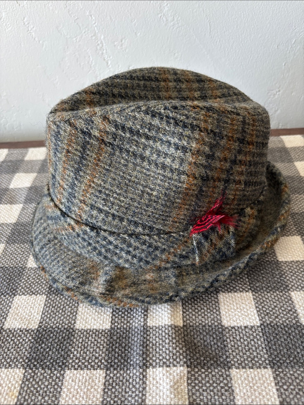 Vintage Stetson Woven Wool Tweed Fedora